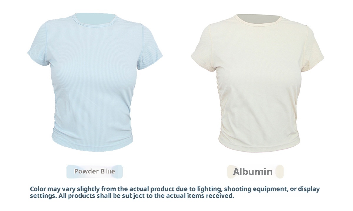 T-shirt de yoga ActiveGo Lu pour femme, séchage rapide, manches courtes, coupe ajustée, idéal pour le sport, le fitness et l'entraînement décontracté._voghion.com