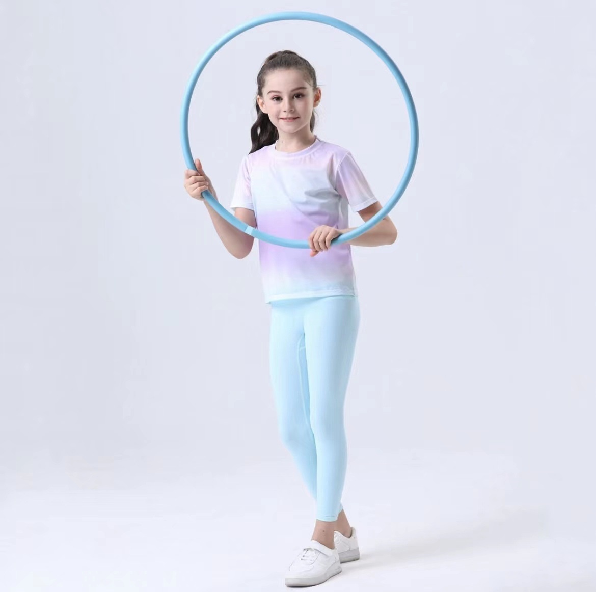 ActiveGo Summer Thin Girls Children Ice Silk Short Sleeve Quick-Drying Breathable Yoga Outdoor Casual Sports Training Fitness_voghion.com