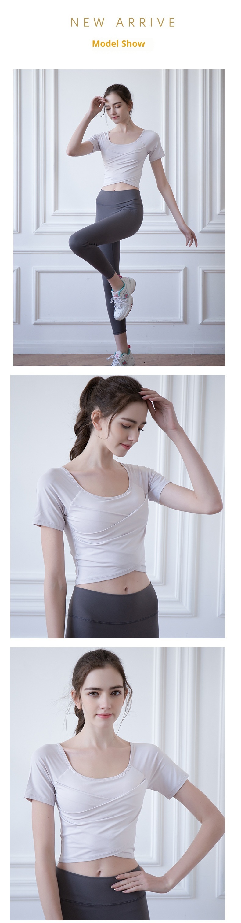 Camiseta de yoga ActiveGo de secado rápido con almohadilla pectoral para mujer, corte ajustado, ideal para deportes al aire libre y fitness, manga corta, perfecta para el verano._voghion.com