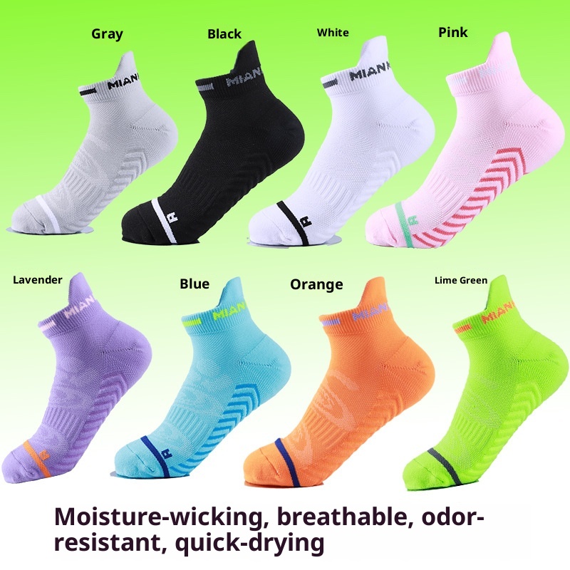 ActiveGo ActiveGo Marathon Running Quick-Dry Towel Bottom Sports Anti-Friction Sweat-Absorbing Short Tube Outdoor Hiking Socks_voghion.com