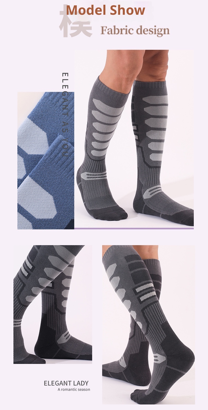 ActiveGo ActiveGo Men And Women Thickened Towel Bottom Hiking Breathable Moisture Absorption Outdoor Long Tube Snow Non-Slip Warm_voghion.com