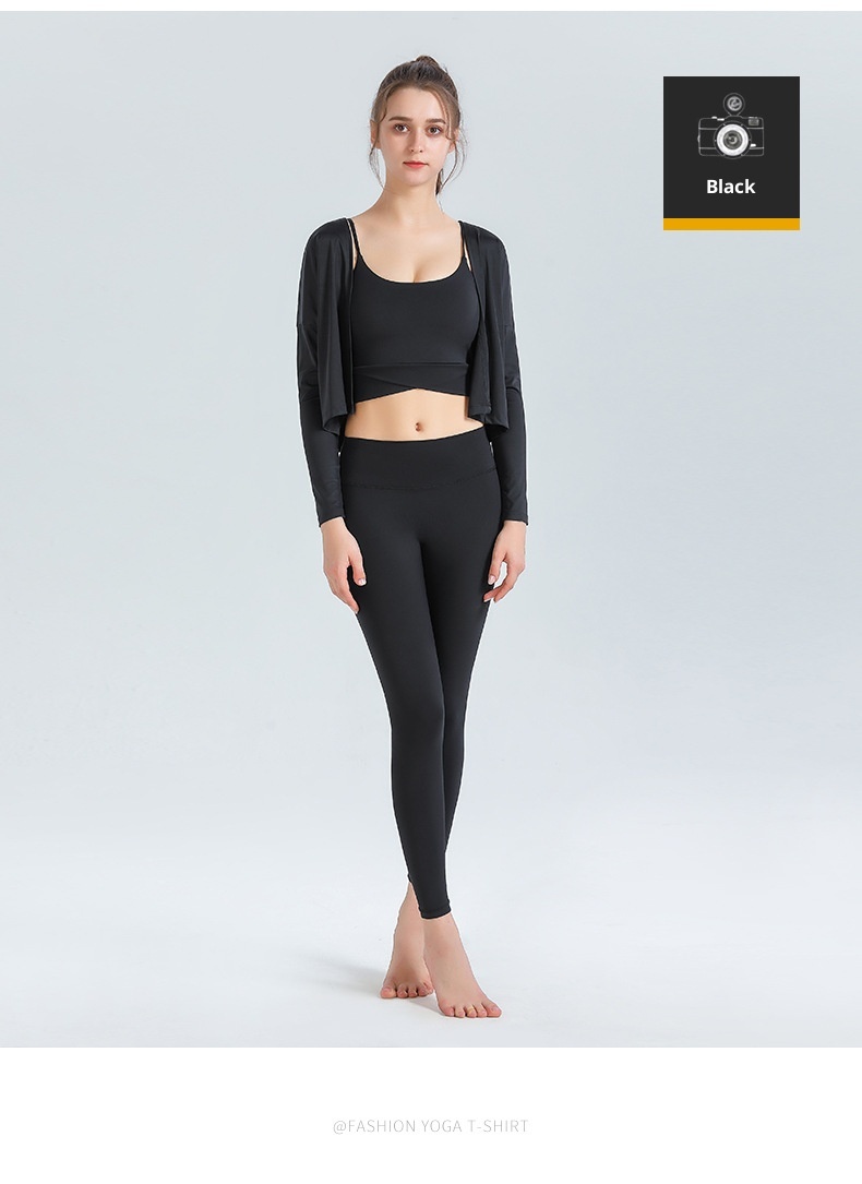 T-shirt de sport ActiveGo automne-hiver à manches longues pour femme, idéal pour le yoga, la course à pied et les activités de plein air. Inspiré des influenceuses fitness._voghion.com