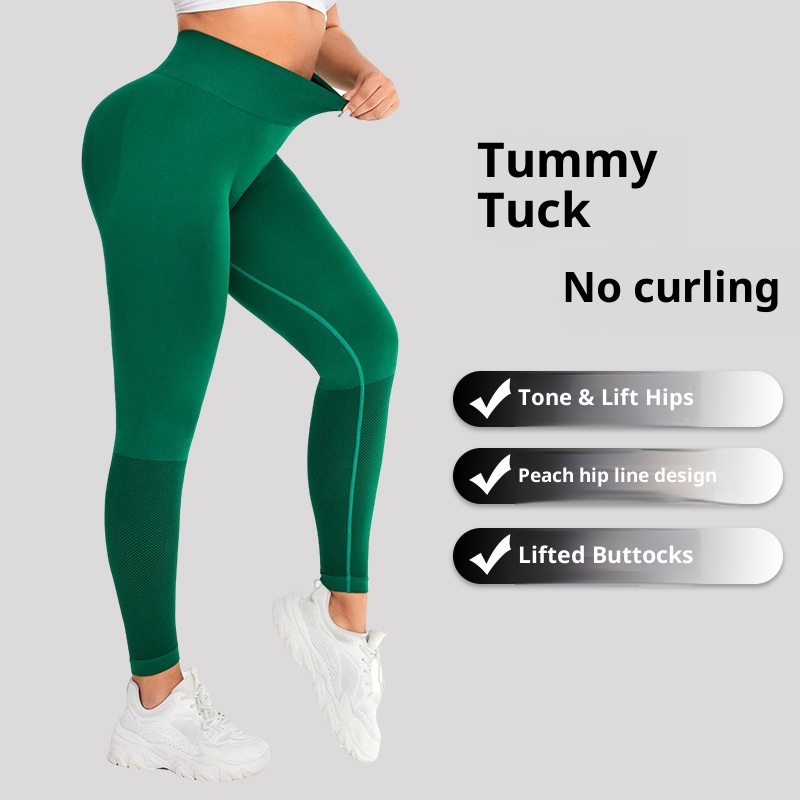 ActiveGo Cross-Border Seamless Tight Fitness Women High Waist Hip-Lifting Peach Outdoor Sports Wear Quick-Drying Yoga Pants_voghion.com