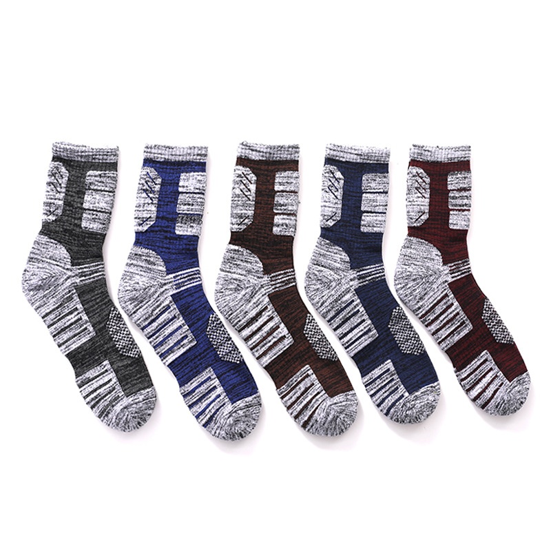 ActiveGo Two Wolves Outdoor Herren-Socken mit verdickter Frotteesohle, ideal zum Wandern im Herbst und Winter, schweißabsorbierend und deodorierend, mittelhoch geschnitten_voghion.com