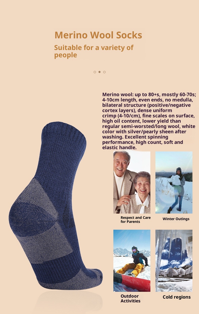 ActiveGo ActiveGo Calzini da uomo in lana merino, spessi, caldi, per escursionismo, sci, sport, alpinismo, neve_voghion.com