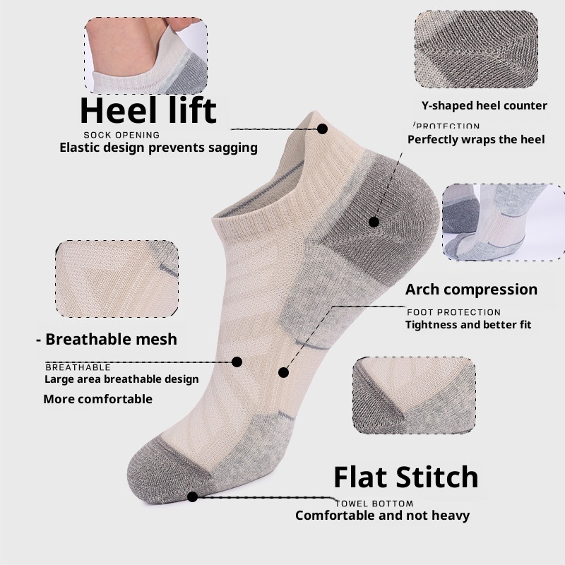 ActiveGo ActiveGo Men's And Women's Outdoor Sports Thickened Towel Bottom Short Tube Moisture-Wicking Hiking Merino Wool Running Socks_voghion.com