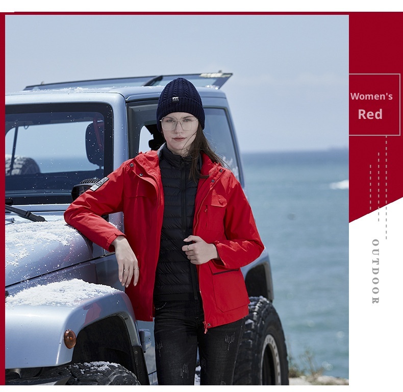 ActiveGo New Outdoor Down Tre in Uno 0,05 kg Set di Pezzi Giacca Invernale Uomo e Donna Tuta da Alpinismo Cappotto Staccabile_voghion.com