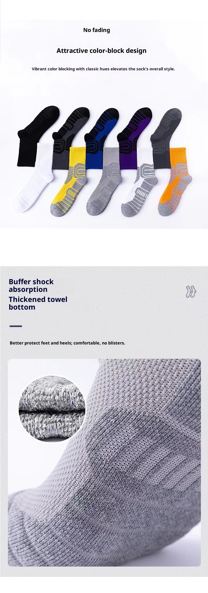 ActiveGo ActiveGo Basketball Wholesale Professional Sports Outdoor High-Bond Towel Bottom Men's Playing Ankle Protection Hiking Socks_voghion.com