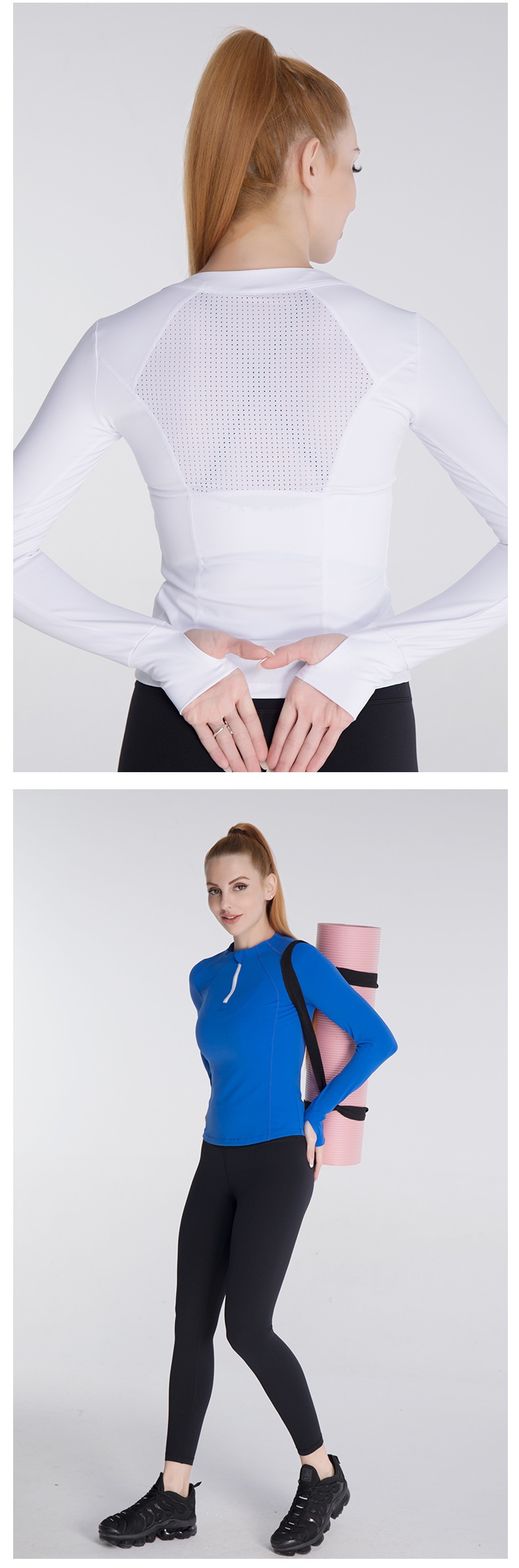 Veste de sport d'extérieur ActiveGo automne-hiver pour femme, coupe ajustée, fermeture éclair, manches longues, séchage rapide, idéale pour le fitness, la course à pied et le yoga (export)_voghion.com