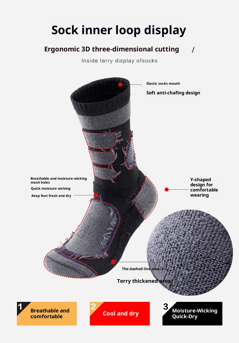 ActiveGo ActiveGo Honghao COOLMAX Cool Outdoor Sports Breathable Thickened Hiking Dry And Comfortable Trail Running Socks_voghion.com