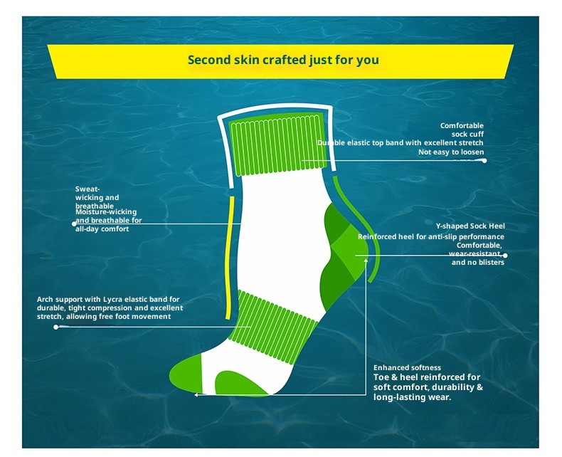 ActiveGo ActiveGo SANTO Men's Hiking Thickened Warm Outdoor Trekking Sweat-Absorbent Odor-Resistant Running Sports Socks_voghion.com