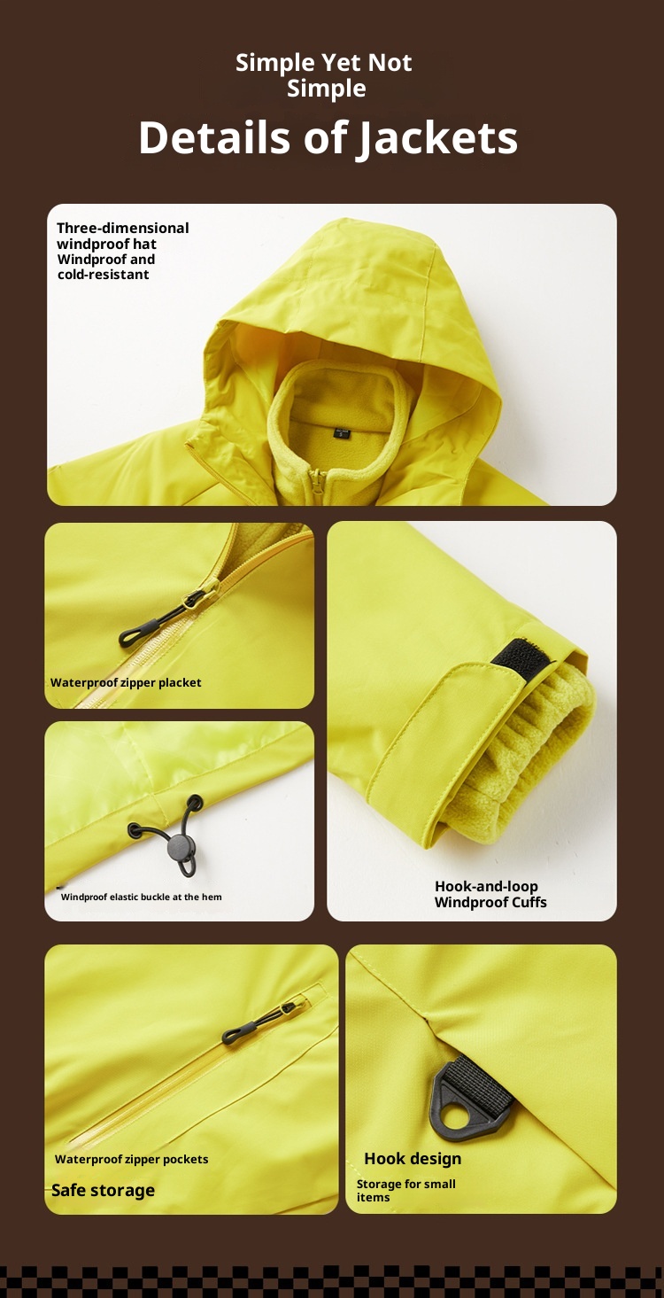 ActiveGo 2025 Herbst/Winter Neue 3-in-1 Kamelfarbene Unisex Outdoor-Modejacke Dopamin_voghion.com