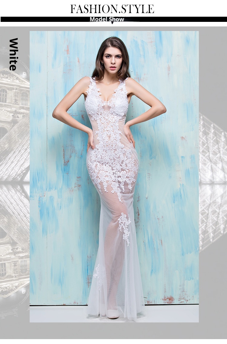 GraceChic GraceChic 2020 New Nightclub Sexy See-through Outfit Lace Mesh Dress Stage Performance Costume Low Price_voghion.com