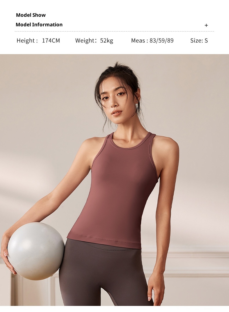 ActiveGo Wear Women Summer New Sleeveless One-piece Racerback Vest Sports Outdoor Ebb Yoga Fitness Top_voghion.com