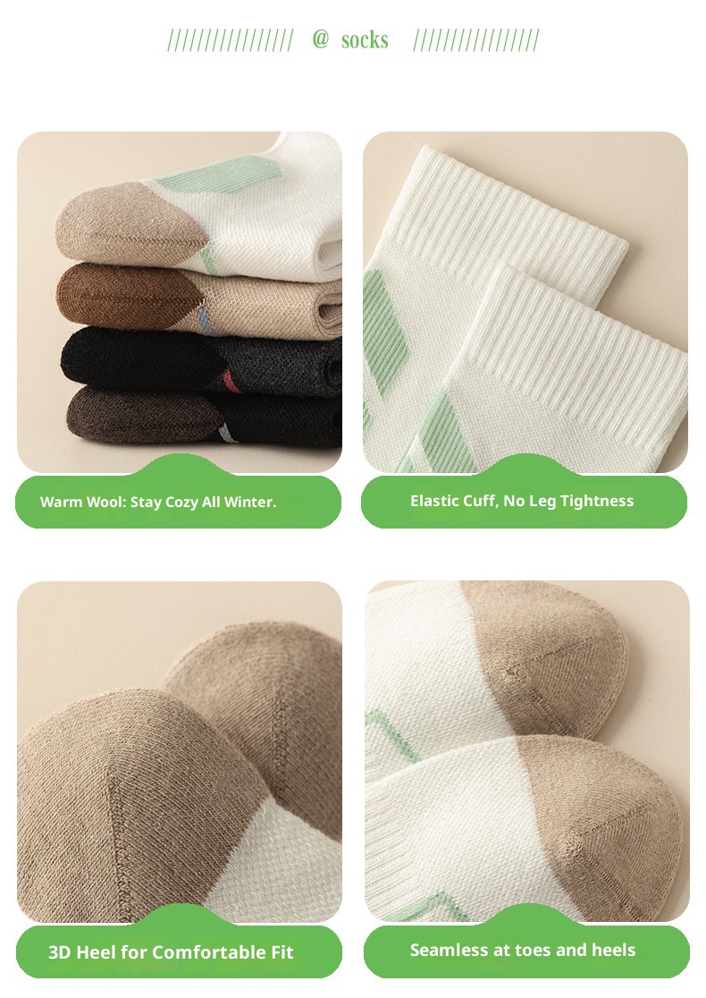 ActiveGo ActiveGo Professional Ski For Women, Wool, Warm, Thickened, Long Tube, Towel Bottom, Pressure, Sports, Mountaineering, Hiking,_voghion.com