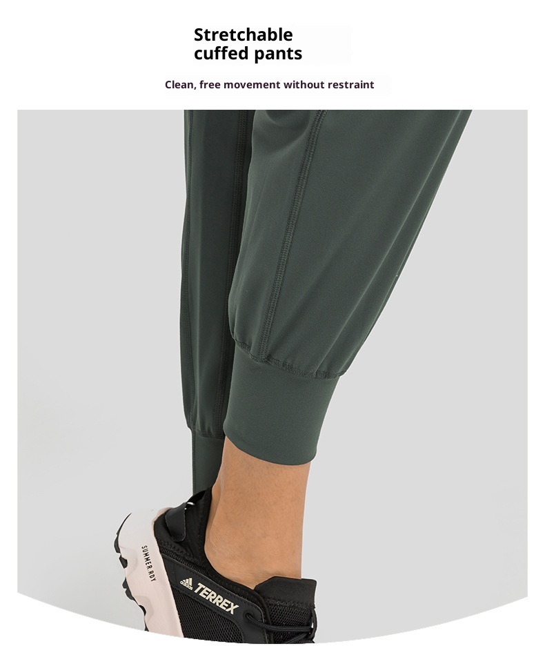 ActiveGo New High-Waisted Tummy Control Jogger Sports Nine-Point Skin-Friendly Loose Outdoor Fitness Yoga Pants D19073_voghion.com