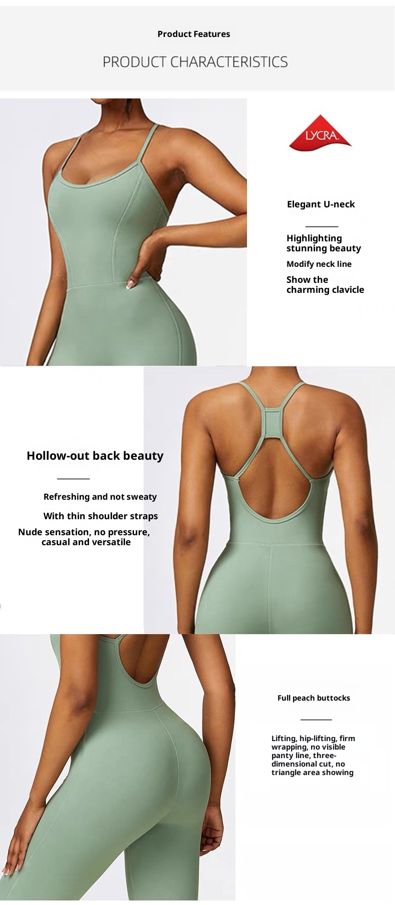 ActiveGo Cross-Border Seamless Sexy Peach Butt Yoga Wear Women High Elastic Slim Fit Fitness Outdoor Sports One-Piece Bodysuit L1_voghion.com
