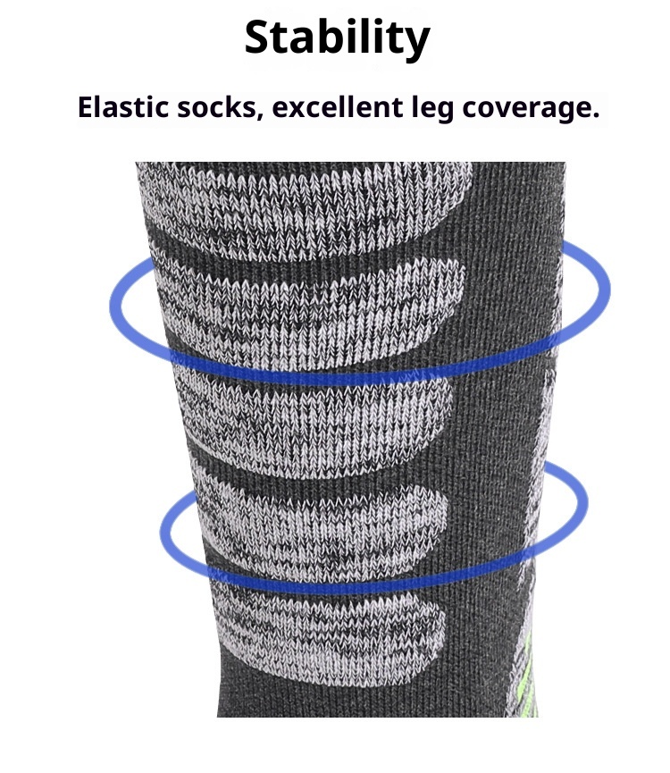 ActiveGo ActiveGo Calzini lunghi da sci per sport all'aria aperta, spessi, da trekking, con fondo in asciugamano, assorbimento del sudore, calore, produttore, in magazzino all'ingrosso_voghion.com