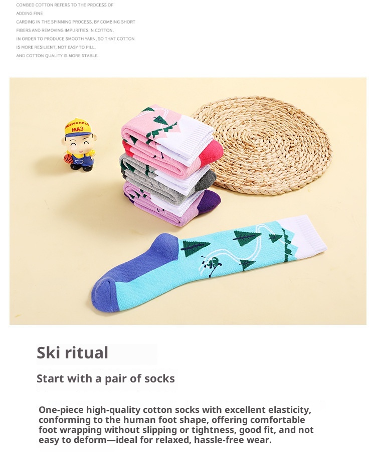 ActiveGo ActiveGo Autumn Winter Children's Ski Thickened Terry Knee Pads Shock Absorption Hiking Trekking Breathable Sports Thermal Socks_voghion.com