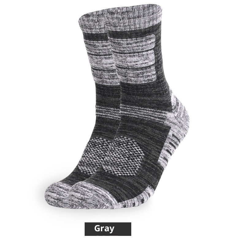 ActiveGo Two Wolves Outdoor Herren-Socken mit verdickter Frotteesohle, ideal zum Wandern im Herbst und Winter, schweißabsorbierend und deodorierend, mittelhoch geschnitten_voghion.com
