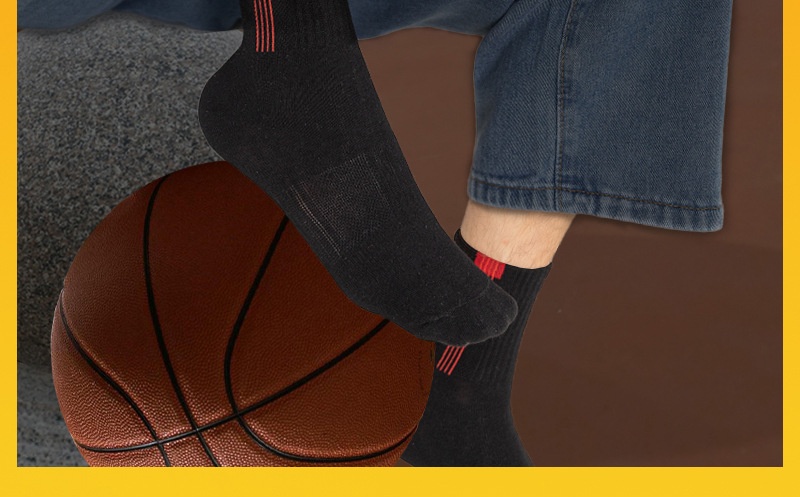 Chaussettes de sport ActiveGo pour homme, mi-mollet, en coton, printemps-automne, nouveauté décontractée, ceinture anti-odeurs, basketball, course à pied, randonnée_voghion.com