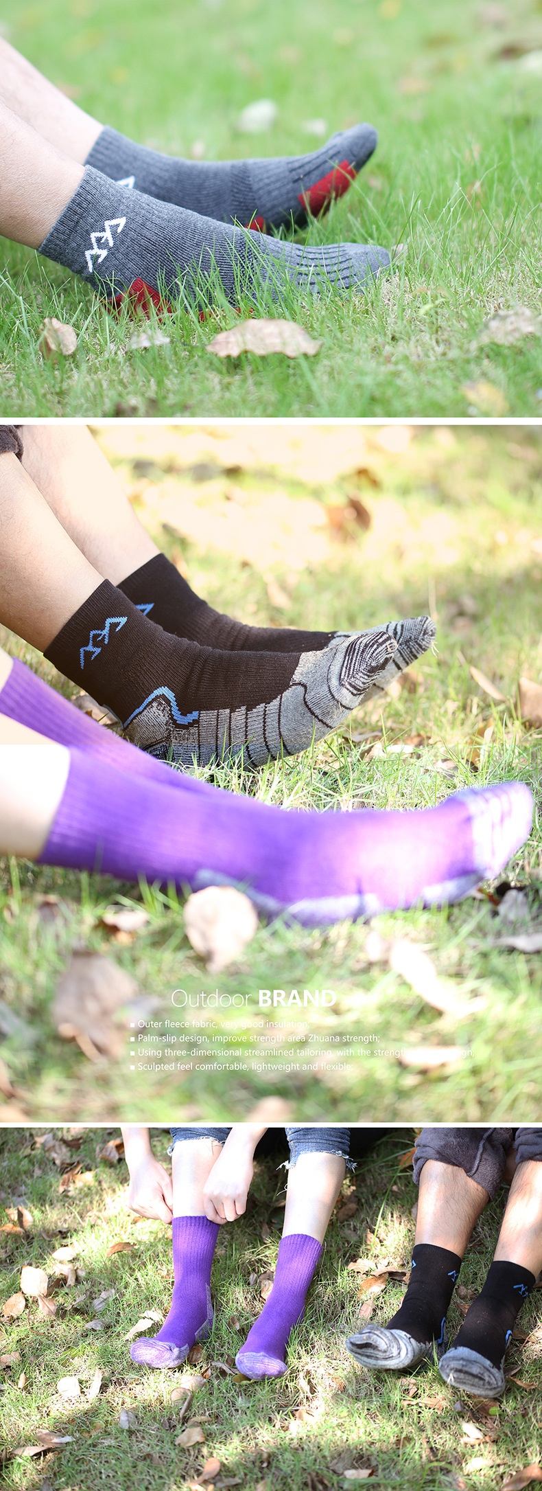 ActiveGo ActiveGo SANTO Verdickte, lange Thermosocken für Wandern, Laufen und Trekking, atmungsaktiv, geruchshemmend, schnelltrocknend, für Herren_voghion.com