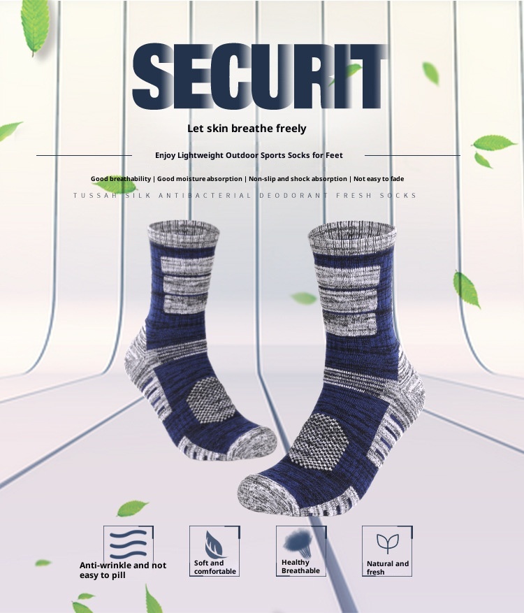 ActiveGo Two Wolves Outdoor Herren-Socken mit verdickter Frotteesohle, ideal zum Wandern im Herbst und Winter, schweißabsorbierend und deodorierend, mittelhoch geschnitten_voghion.com