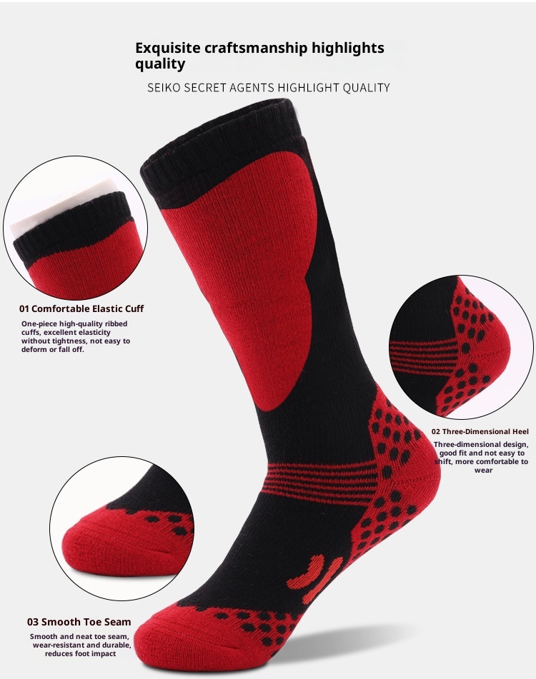 ActiveGo ActiveGo Calzini da sci per bambini, spessi, caldi e assorbenti, per sport all'aria aperta, da trekking, produttore all'ingrosso_voghion.com