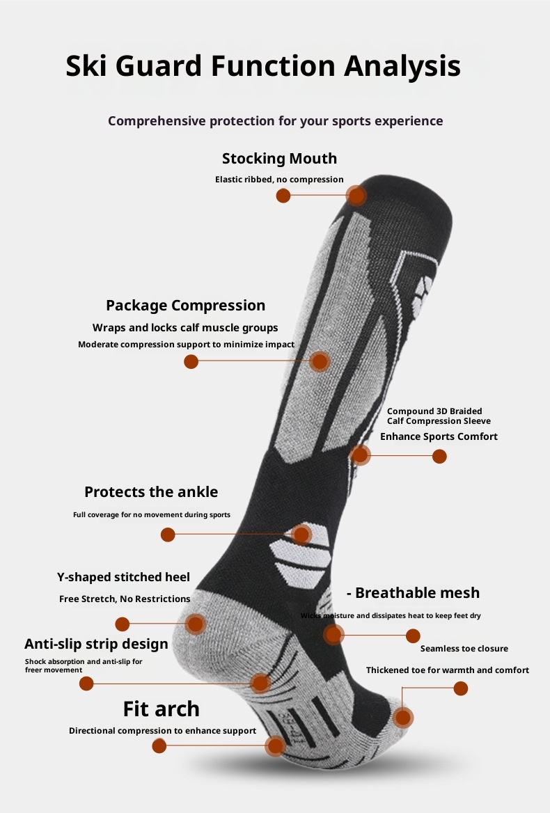 ActiveGo ActiveGo Ski Towel Bottom Warm Anti-Slip Thickened High Professional Outdoor Sports Long Tube Mountaineering Socks Wholesale_voghion.com