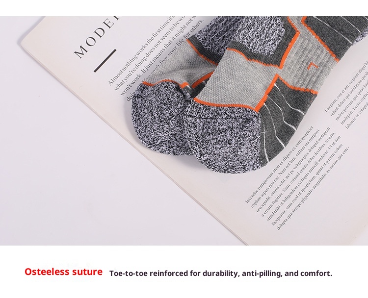 ActiveGo Two Wolves Outdoor Mid-Calf Thickened Towel Sweat-Saugen Odor-Resistent Sports Base Hiking Trekking Herrensocken_voghion.com