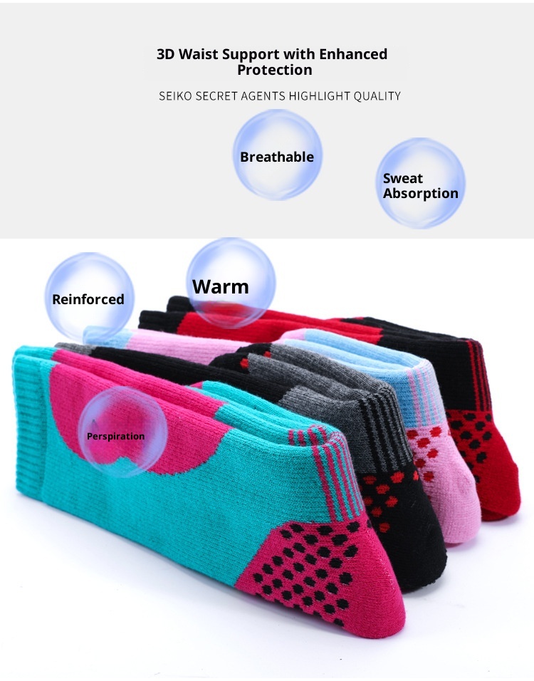 ActiveGo ActiveGo Calzini da sci per bambini, spessi, caldi e assorbenti, per sport all'aria aperta, da trekking, produttore all'ingrosso_voghion.com