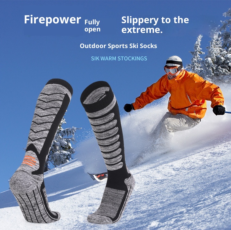 ActiveGo ActiveGo Calzini lunghi da sci per sport all'aria aperta, spessi, da trekking, con fondo in asciugamano, assorbimento del sudore, calore, produttore, in magazzino all'ingrosso_voghion.com