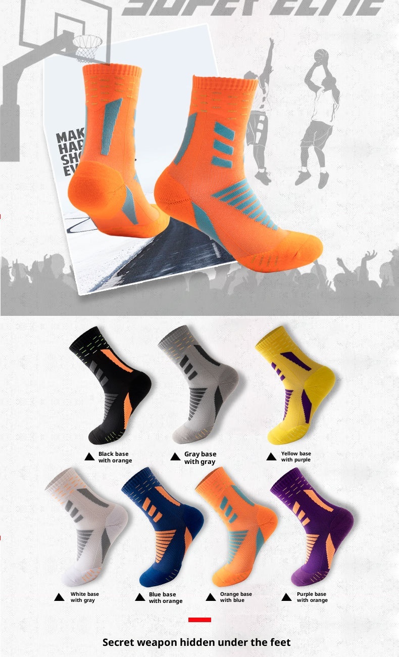 Chaussettes de sport ActiveGo ActiveGo Outdoor Marathon Running Hiking Sports Four Seasons Towel Bottom Thicked Unisex Wear-Resistant Non Slip Trekking Socks_voghion.com