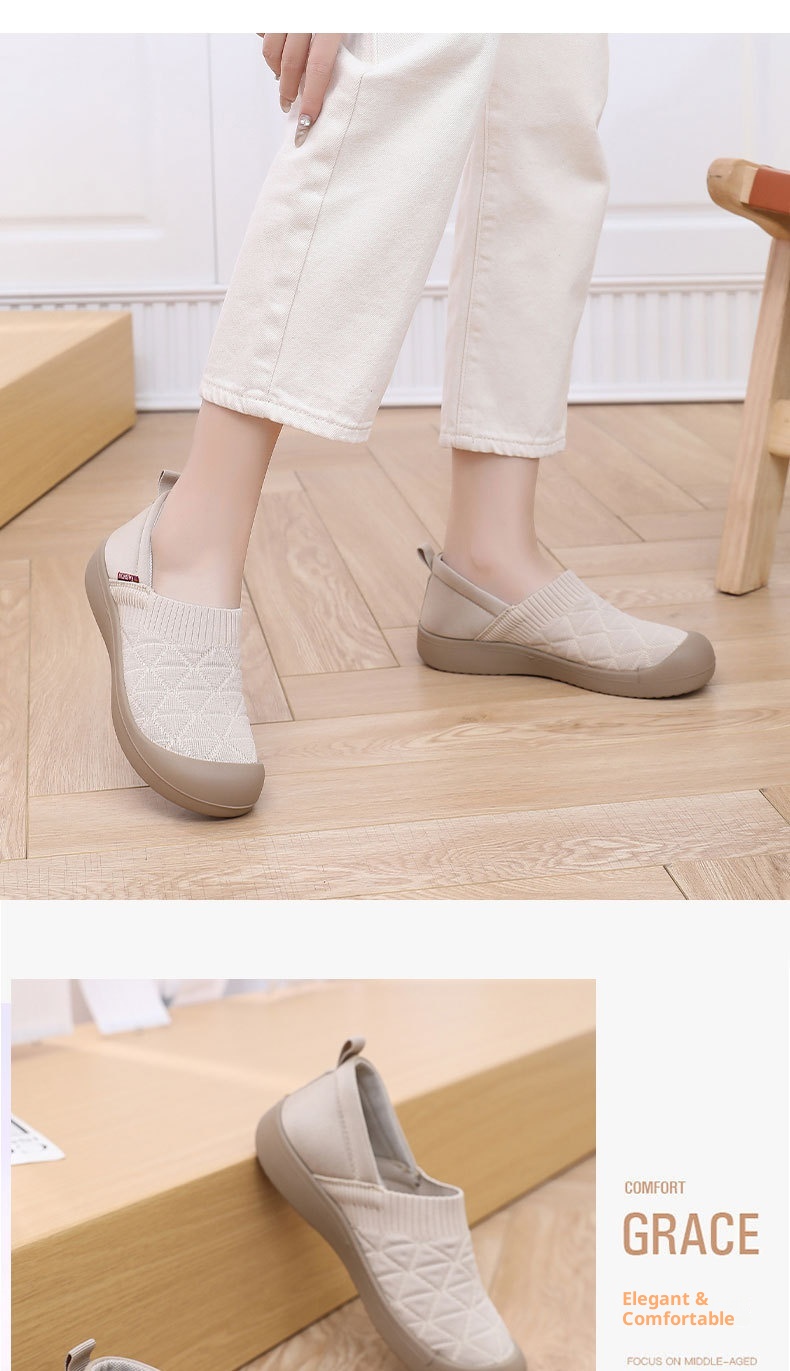 ShoeGlobe Frühjahr/Herbst Neue Damen-Slipper mit Stoffsohle, weicher Oberfläche, modisch, leicht, bequem, rutschfest, für Arbeit und Freizeit_voghion.com