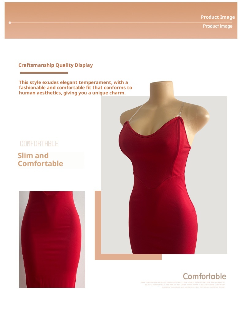 GraceChic GraceChic Cross-Border New European And American Style Sexy Slim Deep V-Neck Bodycon Long Formal Fishbone Strapless Mermaid Dress_voghion.com