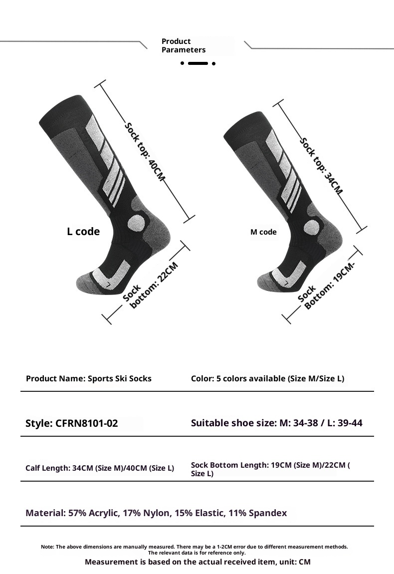 ActiveGo ActiveGo Winter Merino Ski per uomo e donna, Calzini sportivi da trekking caldi e spessi con fondo in asciugamano, Calzini da neve lunghi_voghion.com