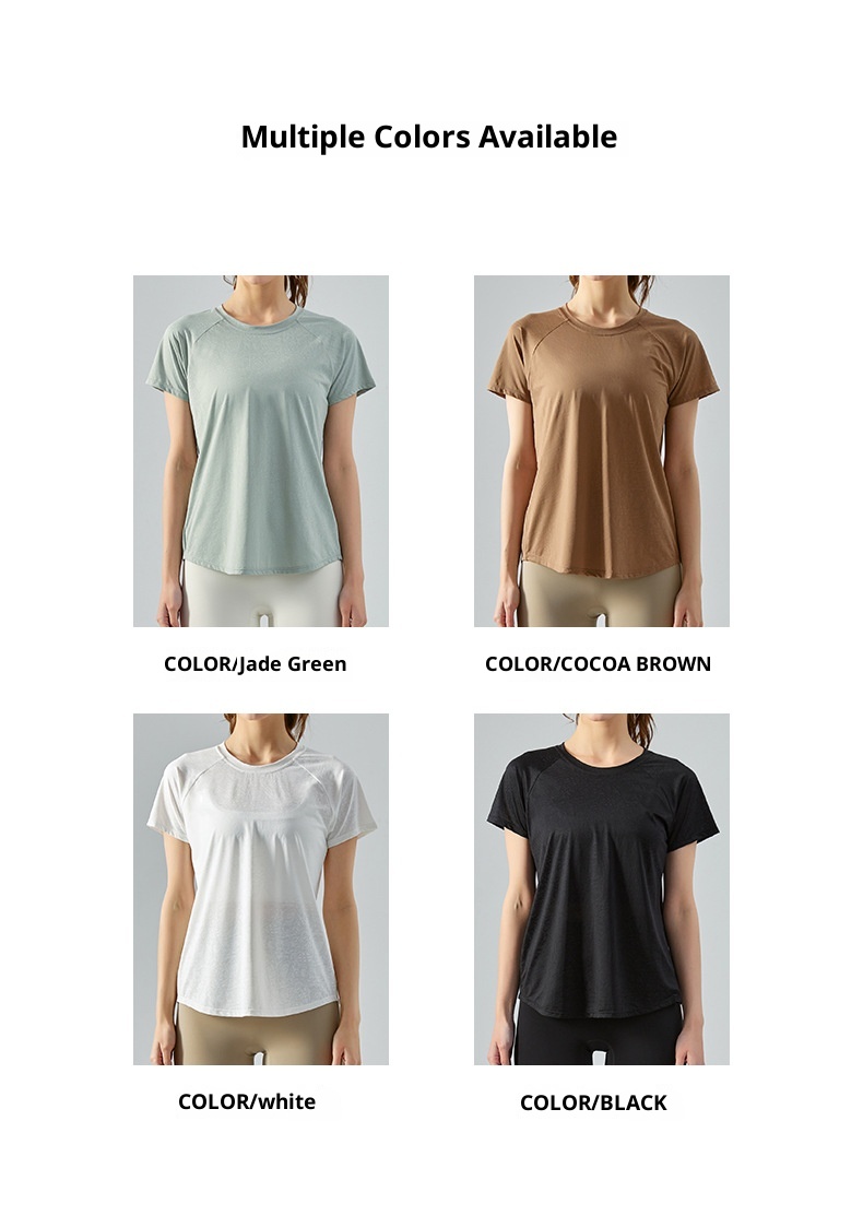 Haut ActiveGo printemps-été extérieur en jacquard jade fendu dans le dos, idéal pour le sport, le fitness et le yoga. Parfait pour les femmes._voghion.com