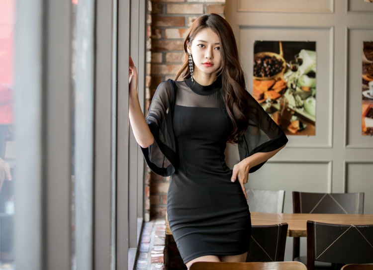 GraceChic GraceChic Cro-Border Primavera Estate Nuovo Stile Coreano Socialite Sexy Nightclub Corto Svasato Manica Meh Bae Little Intero_voghion.com