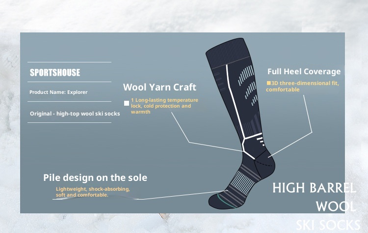 ActiveGo ActiveGo Men's High Tube Thickened Warm Ski Sports Compression Socks Towel Bottom Mountaineering Outdoor_voghion.com