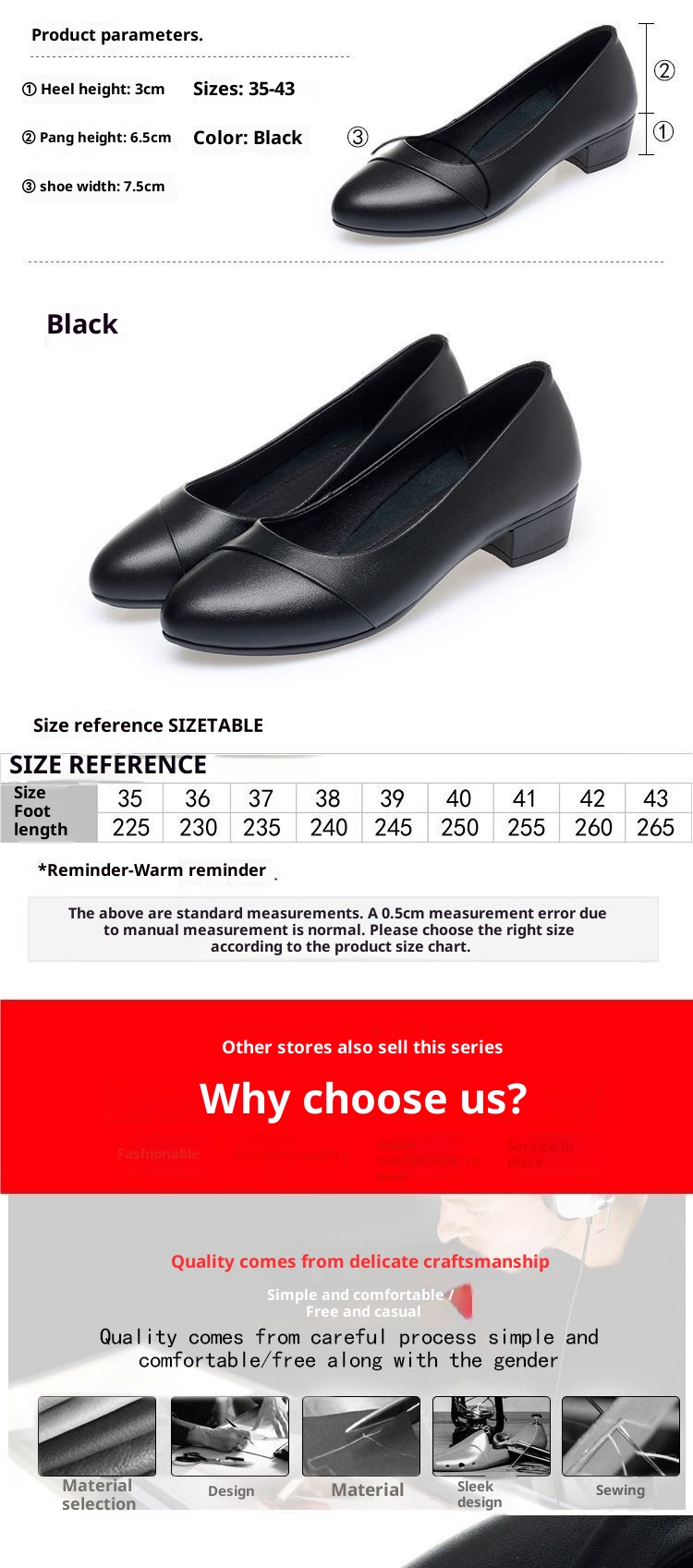 Mocassins en cuir ShoeVault, modèle printemps-automne, talon mi-haut et semelle souple, chaussures de travail pour femmes_voghion.com