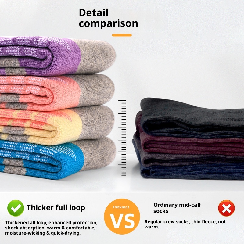 ActiveGo ActiveGo Professionelle Wandersocken für Erwachsene, Kinder, dicke Frottee-Socken, lange Schläuche, warm, für Herren und Damen, ideal für Herbst und Winter, geeignet._voghion.com