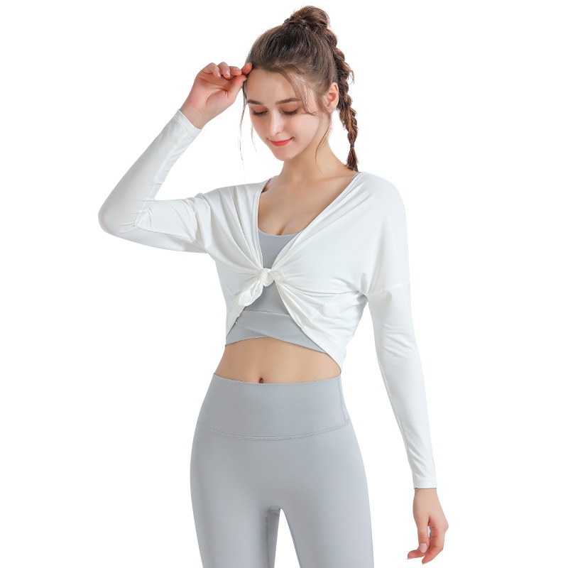 T-shirt de sport ActiveGo automne-hiver à manches longues pour femme, idéal pour le yoga, la course à pied et les activités de plein air. Inspiré des influenceuses fitness._voghion.com