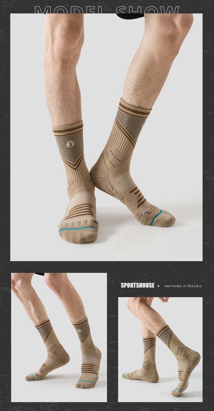 ActiveGo ActiveGo Sport's House Men's Mid-Calf Spring Summer Hiking Professional Breathable Towel Bottom Sports Socks_voghion.com