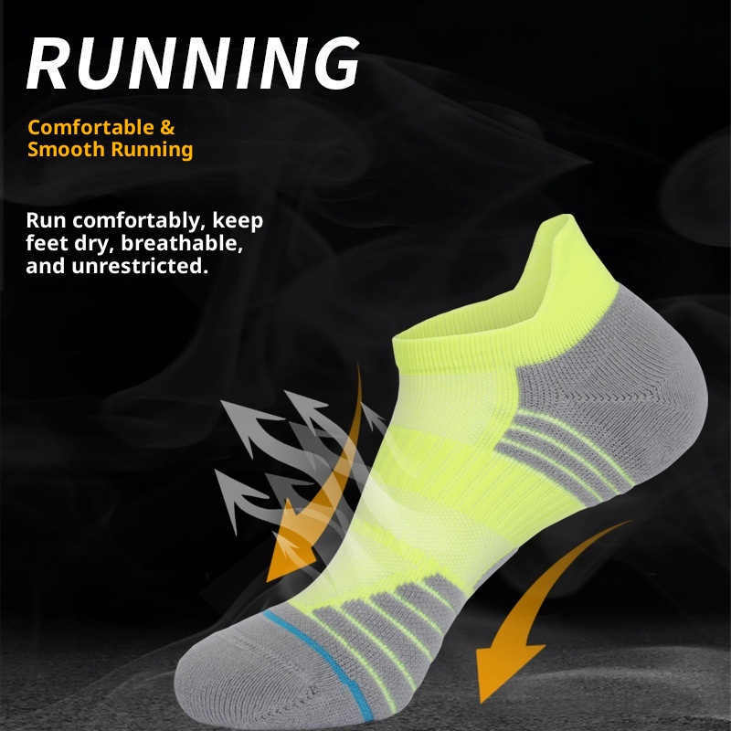 ActiveGo ActiveGo Breathable Sports Antibacterial Terry Bottom Basketball Seamless Hiking Cycling Running Unisex Badminton Socks_voghion.com