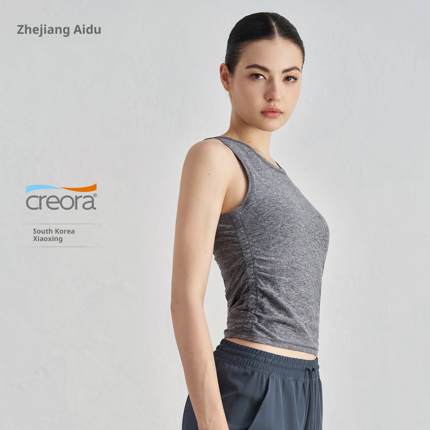 ActiveGo Nuls Débardeur côtelé transparent pour femme, amincissant, sans manches, sport, col rond, idéal pour l'été, le yoga et les activités de plein air_voghion.com