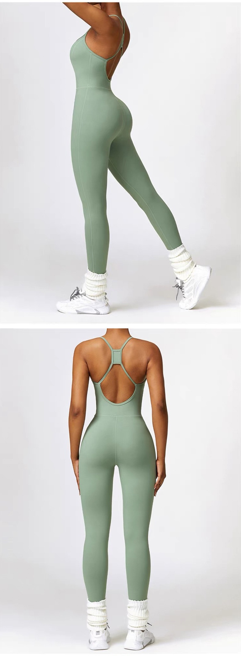 ActiveGo Cross-Border Seamless Sexy Peach Butt Yoga Wear Women High Elastic Slim Fit Fitness Outdoor Sports One-Piece Bodysuit L1_voghion.com