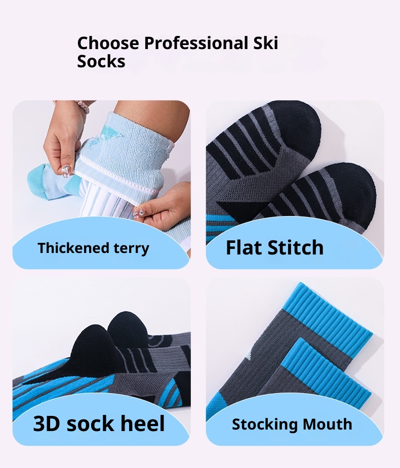 ActiveGo ActiveGo Outdoor Sports Thickened Hiking For Men Women, Towel Bottom Sweat-Absorbing Long Tube Socks, Odor-Resistant And Warm_voghion.com