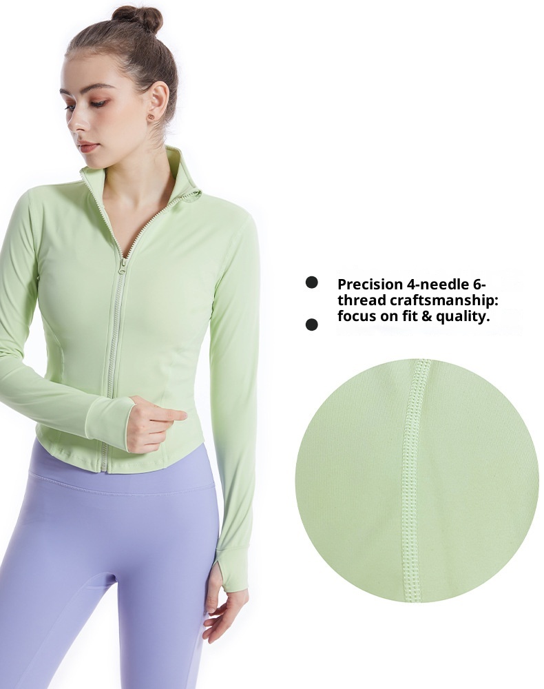 ActiveGo Cross-Border New Fitness Clothing Autunno Inverno Donna Quick-Dry Stand Collar Zipper Shirt Outdoor Sports Jacket Plus_voghion.com