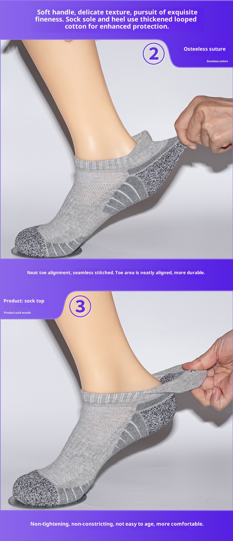 ActiveGo ActiveGo Cross-Border Thickened Towel Bottom Cotton Sports Outdoor Men's Hiking Running Trekking Sweat-Absorbing Mesh Short Tube_voghion.com