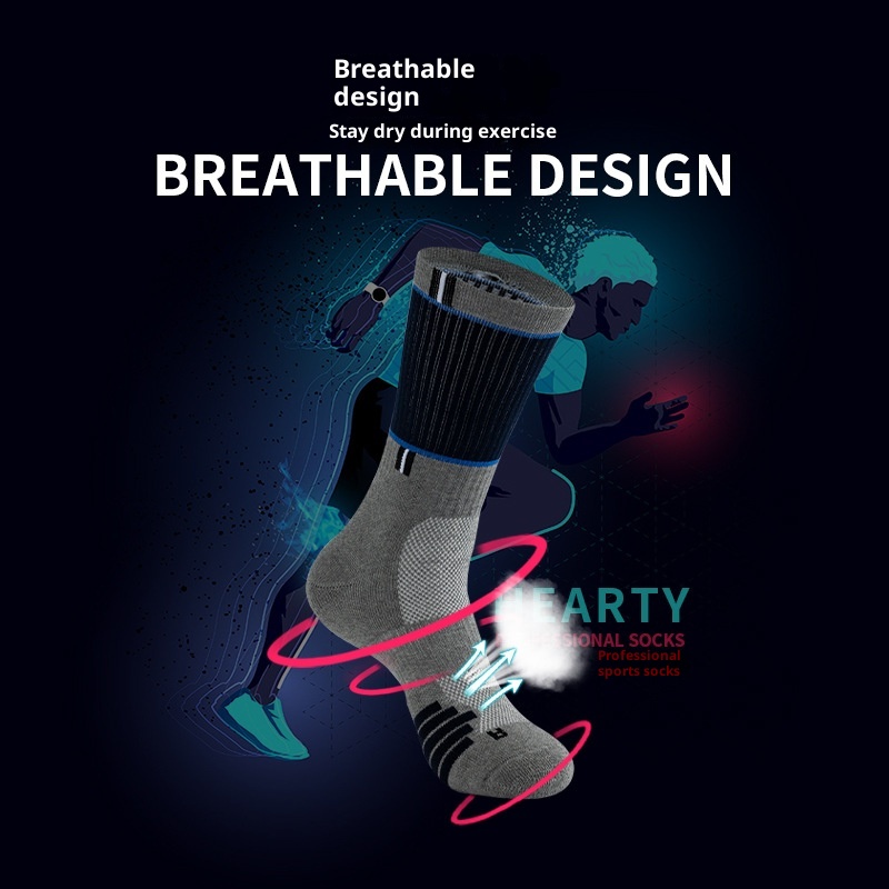 ActiveGo Outdoor-Sportsocken für Herren, mittelhoch, mit verdickter Frotteesohle, ideal zum Wandern, Laufen und Basketball (Großhandel)_voghion.com